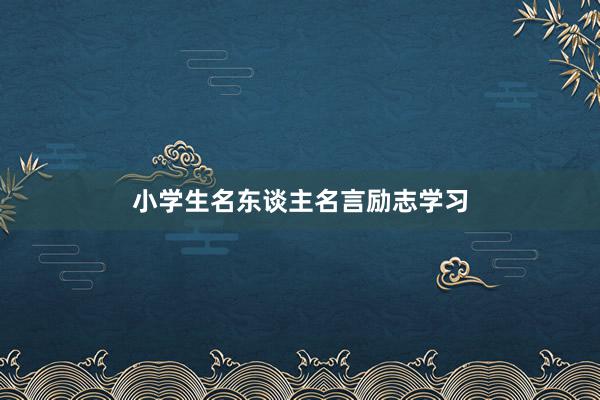 小学生名东谈主名言励志学习
